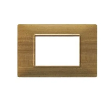 Placa Vimar Plana 3 Módulos Tecnopolímero Abeto 14653.32 Ferreteria