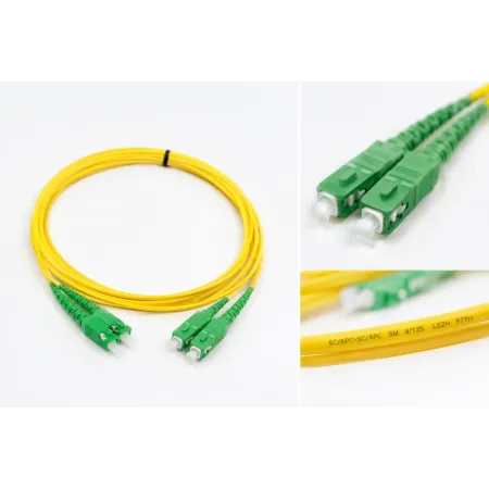Jumper de Fibra Óptica SC/APC a SC/APC Monomodo Duplex 3 mm 10 Metros Jumper fibra optica Monomodo