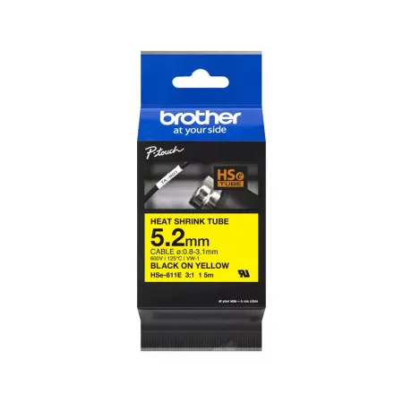 Cinta rotuladora Brother termocontraible HSE611E Cintas Rotuladoras