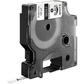 Cinta Termocontraíble DYMO Rhino 18051 6 mm (1/4”) Negro sobre Blanco Cintas Rotuladoras