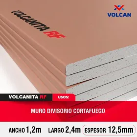 Plancha de Volcanita RF BR 12,5 mm 1,2 x 2,4 m Volcán