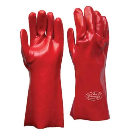 Guante PVC Largo 35 cm Rojo Seguridad industrial