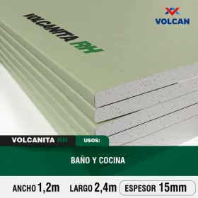Plancha de Volcanita RH BR 15 mm 1.2 x 2.4 m Volcán