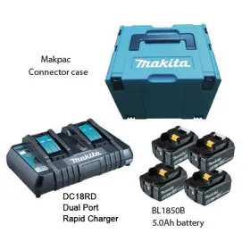 KIT Alimentacion 5.0 AH MKP3PT184 con BL1850B X 4un + DC18RD MAKPAC TYPE 3 Makita Accesorios de herramienta
