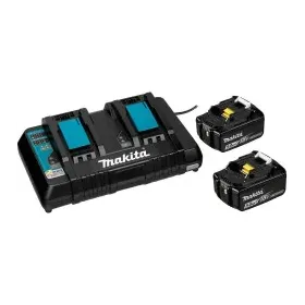 KIT CARGADOR RAPIDO DOBLE 18V ah (DC18RD) + BATERIA 18V 5.0 ah (BL1850B) x 2 UNI. + MALETA PLASTICA MAKMAPAC TIPO 3 kit de he