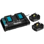 KIT CARGADOR RAPIDO DOBLE 18V ah (DC18RD) + BATERIA 18V 5.0 ah (BL1850B) x 2 UNI. + MALETA PLASTICA MAKMAPAC TIPO 3 kit de he