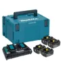 KIT CARGADOR RAPIDO DOBLE 18V ah (DC18RD) + BATERIA 18V 6AH (BL1860B) x 4 + MALETA PLASTICA MAKPAC TIPO 3 kit de herramientas
