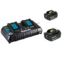 KIT CARGADOR RAPIDO DOBLE 18V ah DC18RD + BATERIA BL1860B x 4 + MAKPAC TIPO 3 kit de herramientas