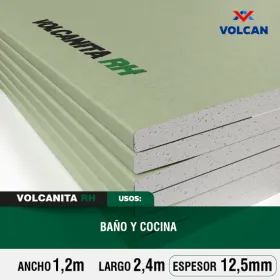 Plancha de Volcanita RH BR 12,5 mm 1,2 x 2,4 m Volcán