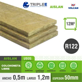 Lana Mineral Colchoneta Libre 50 mm R122 20 Unidades 0,5 x 1,2 m — 12 m² Aislacion