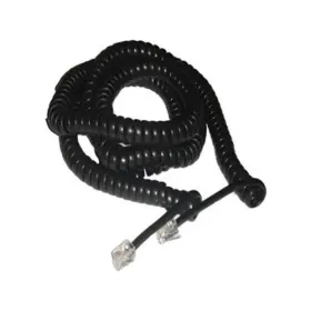 Cordón Espiral Retráctil Negro para Teléfonos Telefonia