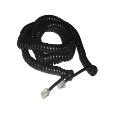 Cordón Espiral Retráctil Negro para Teléfonos Telefonia
