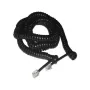 Cordón Espiral Retráctil Negro para Teléfonos Telefonia