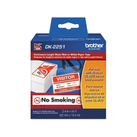 Etiqueta Adhesiva Continua Brother DK-2251 62 mm x 15,24 m Original Etiquetas de Impresora