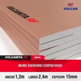 Plancha de Volcanita RF 15 mm 1,2 x 2,4 m Volcán