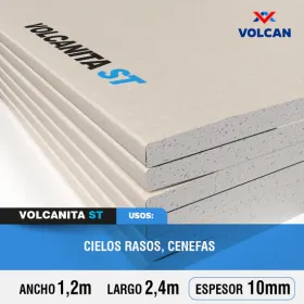 Plancha de Volcanita ST 10 mm 1,2 x 2,4 m Volcán