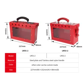 Caja de bloqueo grupal Lockey LK01-2 con visor Candados y bloqueo