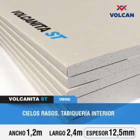 Plancha de Volcanita ST 12,5 mm 1,2 x 2,4 m Volcán