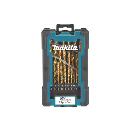 Set de Brocas HSS-TiN para Metal Makita D-72235 25 Piezas (1–13 mm)