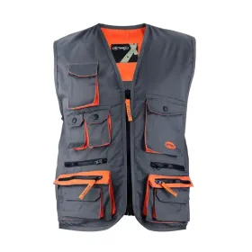Chaleco Geólogo de Gabardina Gris/Naranjo de Alta Visibilidad Ropa de trabajo