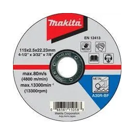 DISCO CORTE METAL 4-1/2 (115 X 2,5 X 22,23 mm.) RECTO / A30R-BF Accesorios de herramienta