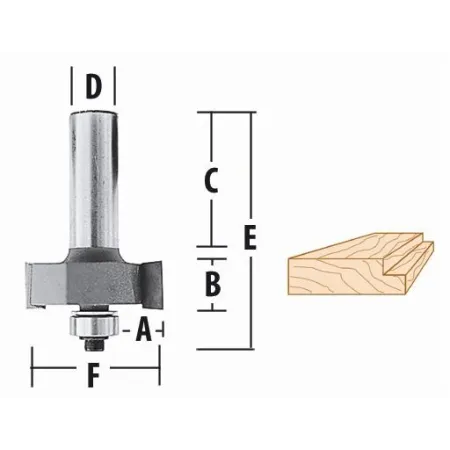 FRESA 1.3/8 P/encajes TOMA 1/2 C/RODAM. Makita Accesorios de herramienta
