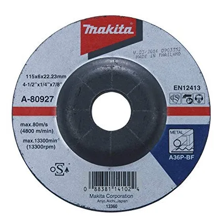Disco de Desbaste Makita A-80927 115 x 6 x 22,23 mm para Metal Accesorios de herramienta