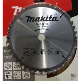 Sierra TCT DISCO SIERRA 185mmx20mmx40T (anillo 15.88mm) para Aluminio Makita Accesorios de herramienta