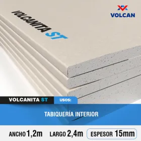 Plancha de Volcanita ST 15 mm 1,2 x 2,4 m Volcán