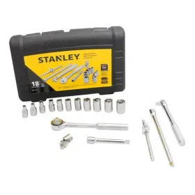 Juego de Dados Métricos Stanley 86-117 1/4” 18 Piezas 4 a 13 mm
