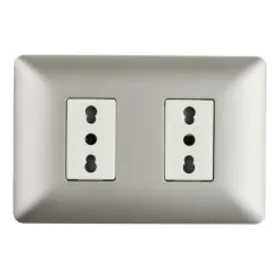 Enchufe Doble Bipaso 10A/16A 250V Stanford Champagne 3920 Electricidad