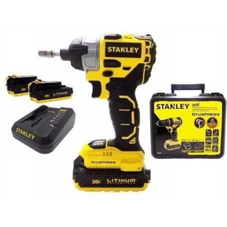 Atornillador de impacto stanley inalámbrico 20V Sin carbones SBI201S2K-B2C