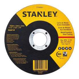 Disco de corte metal stanley acero inox 4 1/2