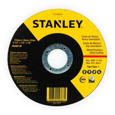 Disco de corte stanley 4,5’’ delgado 1 mm x 10 Tipo 1