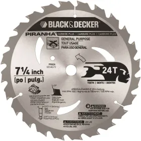 Disco De Sierra 7 1/4'' - 24 Dientes - Eje 5/8'' (16 mm) - Corte Medio Madera Black+Decker PR824 P Accesorios de herramienta