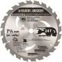 Disco De Sierra 7 1/4'' - 24 Dientes - Eje 5/8'' (16 mm) - Corte Medio Madera Black+Decker PR824 P Accesorios de herramienta