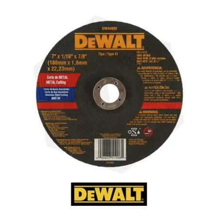 Disco Corte Delgado Metal/Inox DeWalt 7" DW44602 Accesorios de herramienta