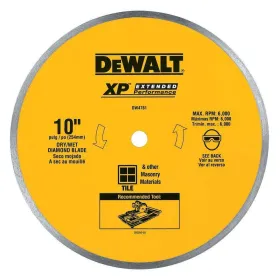 Disco Diamantado DeWalt 10" Cerámica para D24000 DW4761 Accesorios de herramienta