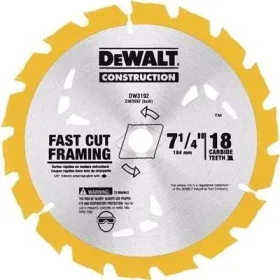 Disco Sierra DeWalt 7-1/4" 18 Dientes Corte Grueso DW3192 Accesorios de herramienta