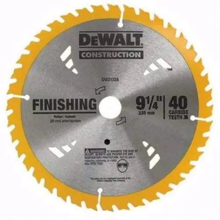 Disco Sierra DeWalt 9-1/4" 40 Dientes DW3132A Accesorios de herramienta