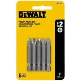 Punta Phillips DeWALT N°2 de 2” (50 mm) DW2115 5 Unidades Puntas phillips
