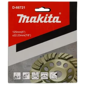 COPA Diamantada para CONCRETO 125mm X 22.23mm TURBO Makita Accesorios de herramienta