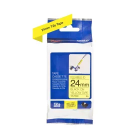 Cinta Rotuladora Brother TZe-FX651 Negro sobre Amarillo Flexible ID 24 mm Cintas Rotuladoras
