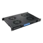 Kit de 4 Ventiladores 1U con Termostato para Rack de Telecomunicaciones y Servidores Rack y Gabinetes