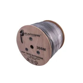Cable FTP CAT6 305 Metros 23AWG CCA PVC Negro Atlanticsware Cable utp